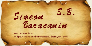 Simeon Baračanin vizit kartica